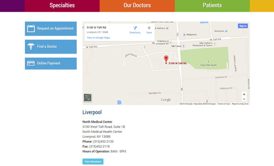 Custom Maps and Location Function in Medical Website CMS
