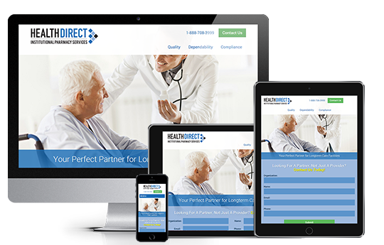 responsive medical web design desktop, tablet, phone view