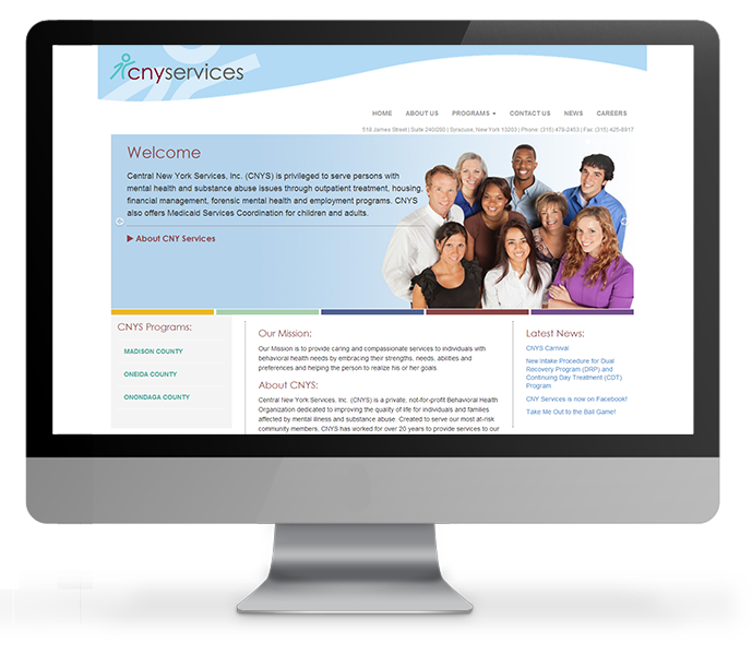 Desktop view of responsive medical website design