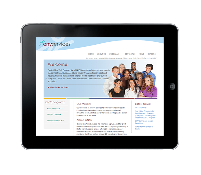 Medical Web Design for Tablets example