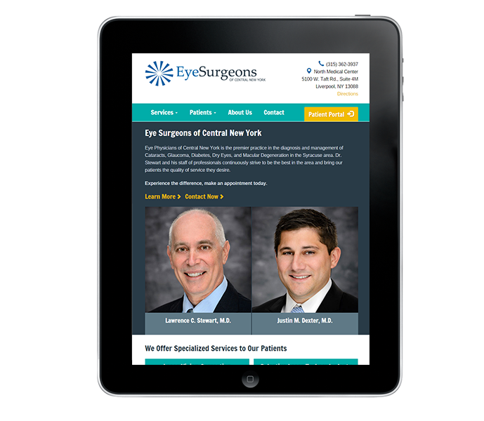 Portrait View of Eye Surgeon Website Design