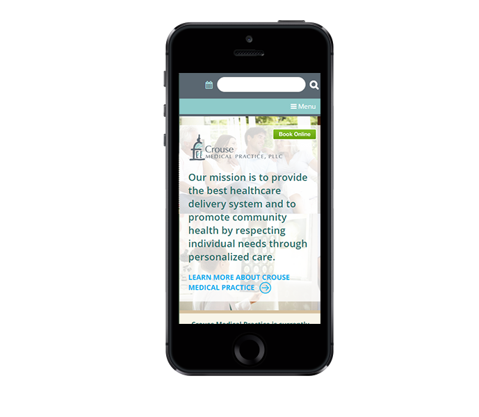 mobile phone view of medical website design