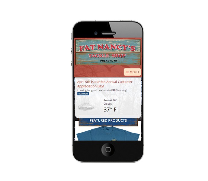 mobile view of fishing report for fishing ecommerce website design