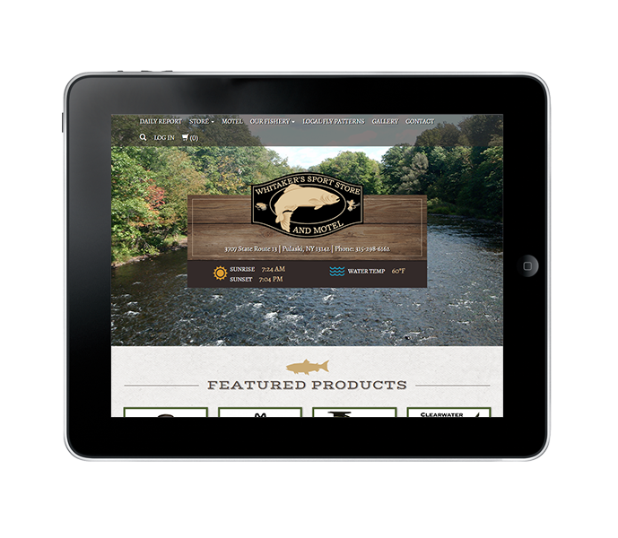 tablet view of ecommerce fishing web design