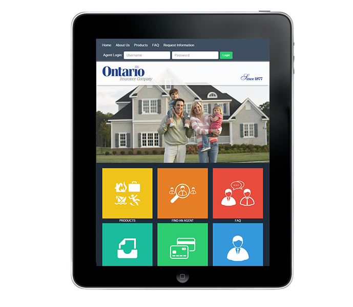best insurance website design for ontario insurance tablet view from acs web design and seo 