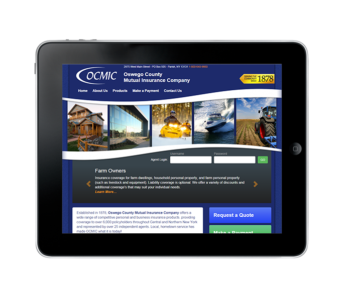 Tablet view for Best NY Insurance Agent Website Design