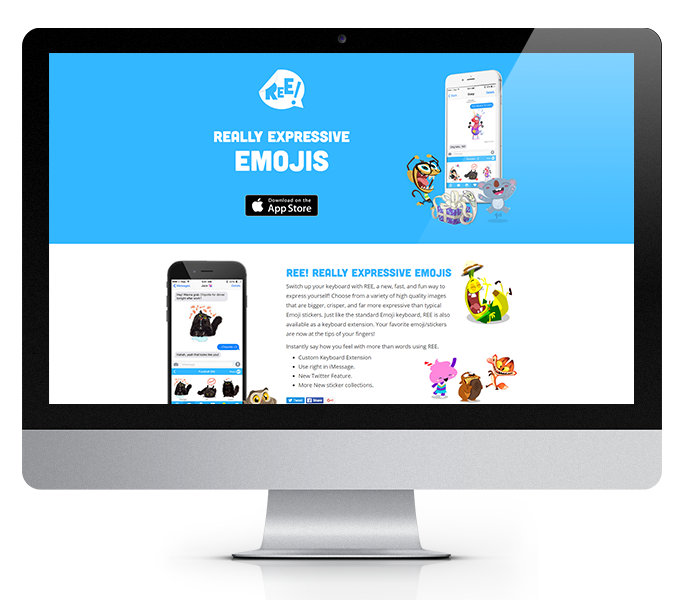 desktop view of mobile app landing page responsive website design