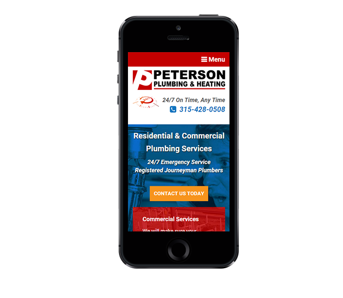 mobile view of contractor website design