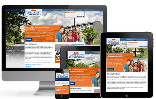 web design for university townhouses responsive website design by acs web design and seo