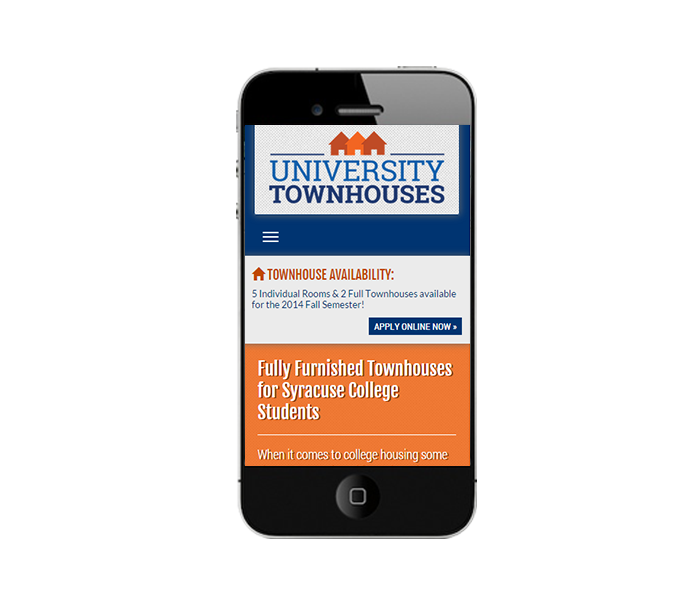 off-campus housing web design mobile view