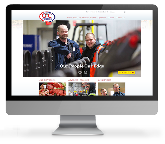 custom cms corporate website desktop view