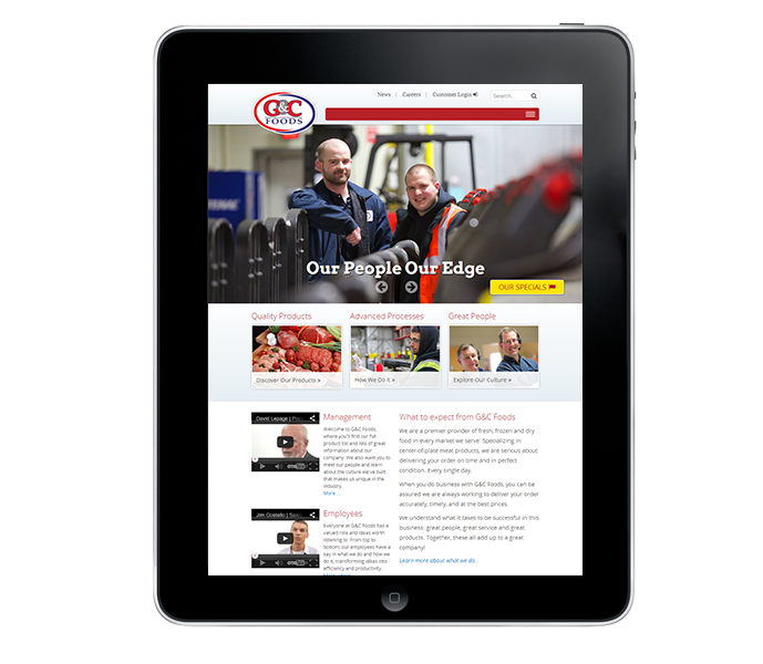 responsive corporate website tablet view