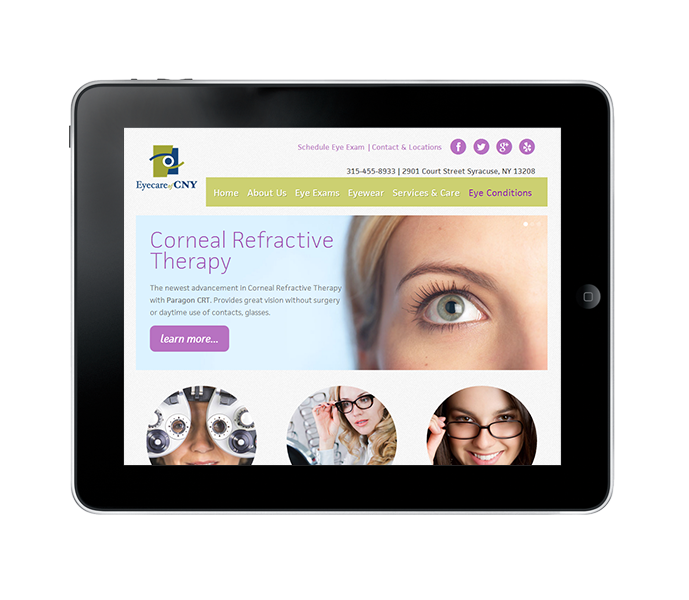 eyecare web design tablet view