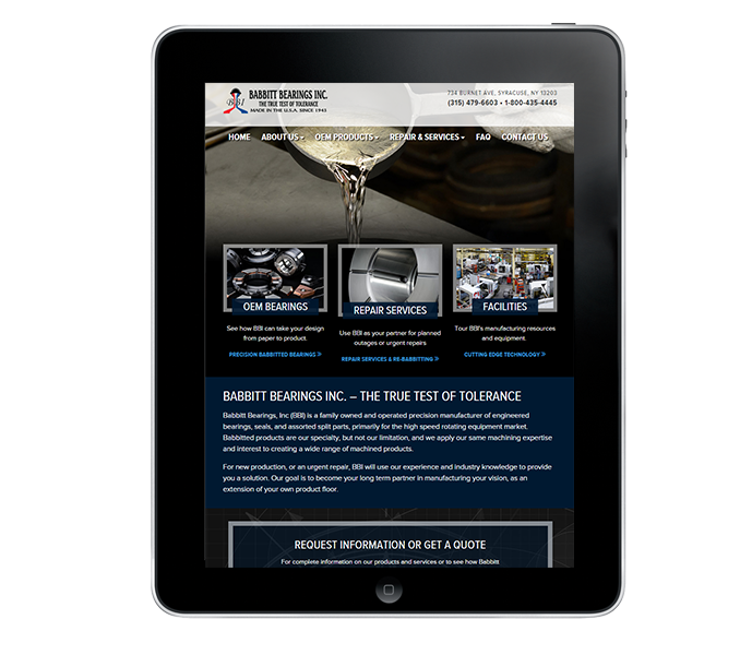 responsive commercial web design tablet view