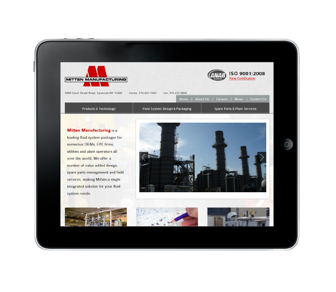 commercial web design tablet view