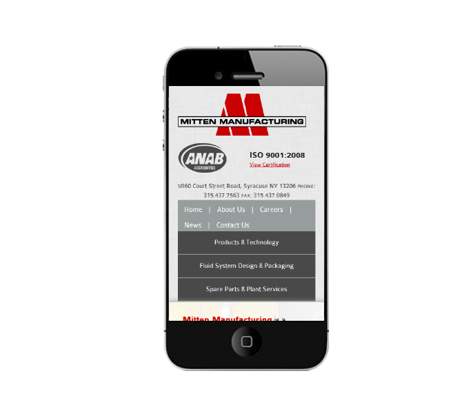 commercial web design mobile view