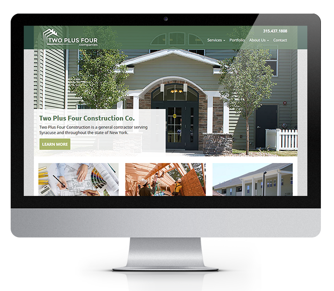 desktop view of property construction responsive web design