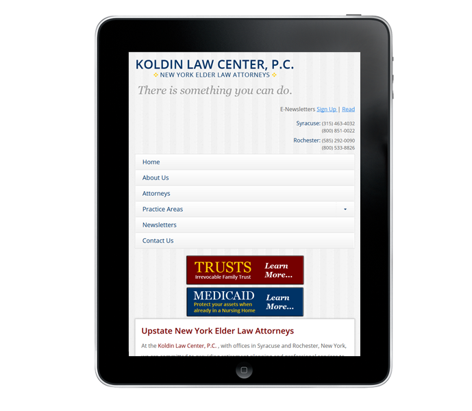 Tablet Law firm web design in syracuse