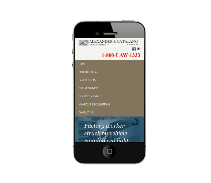 Design for Law Firm websites in phone view