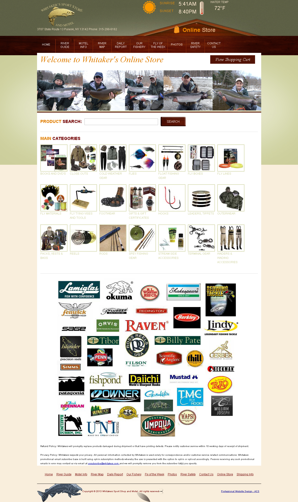 Whitakers sports store and motel homepage