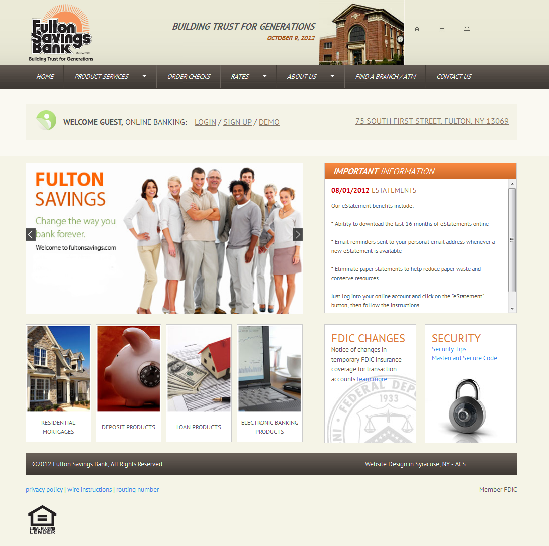 fulton savings bank web design
