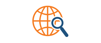 seo services company acs web design and seo image of magnifying glass and globe
