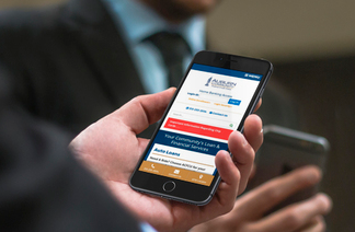 image of user on mobile viewing federal credit union website