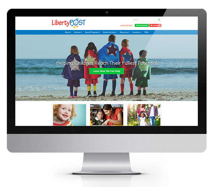 pediatric website design desktop view of liberty post from acs web design and seo