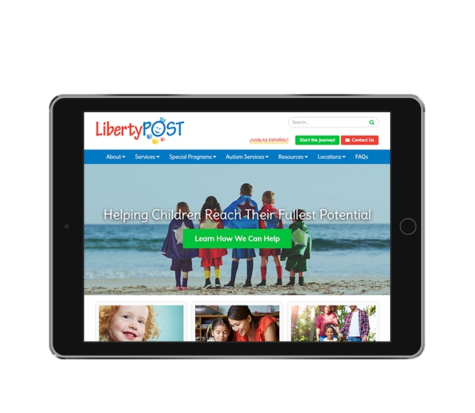 pediatric website design tablet landscape perspective of liberty post from acs web design and seo