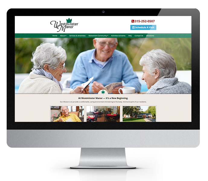 assisted living facility desktop website design for westminster manor from acs web design and seo