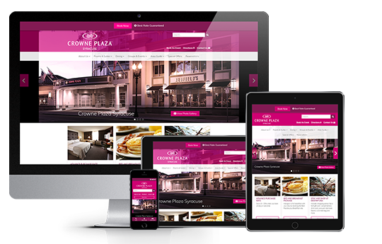 hotel website design responsive web design for crowne plaza syracuse made by acs web design and seo