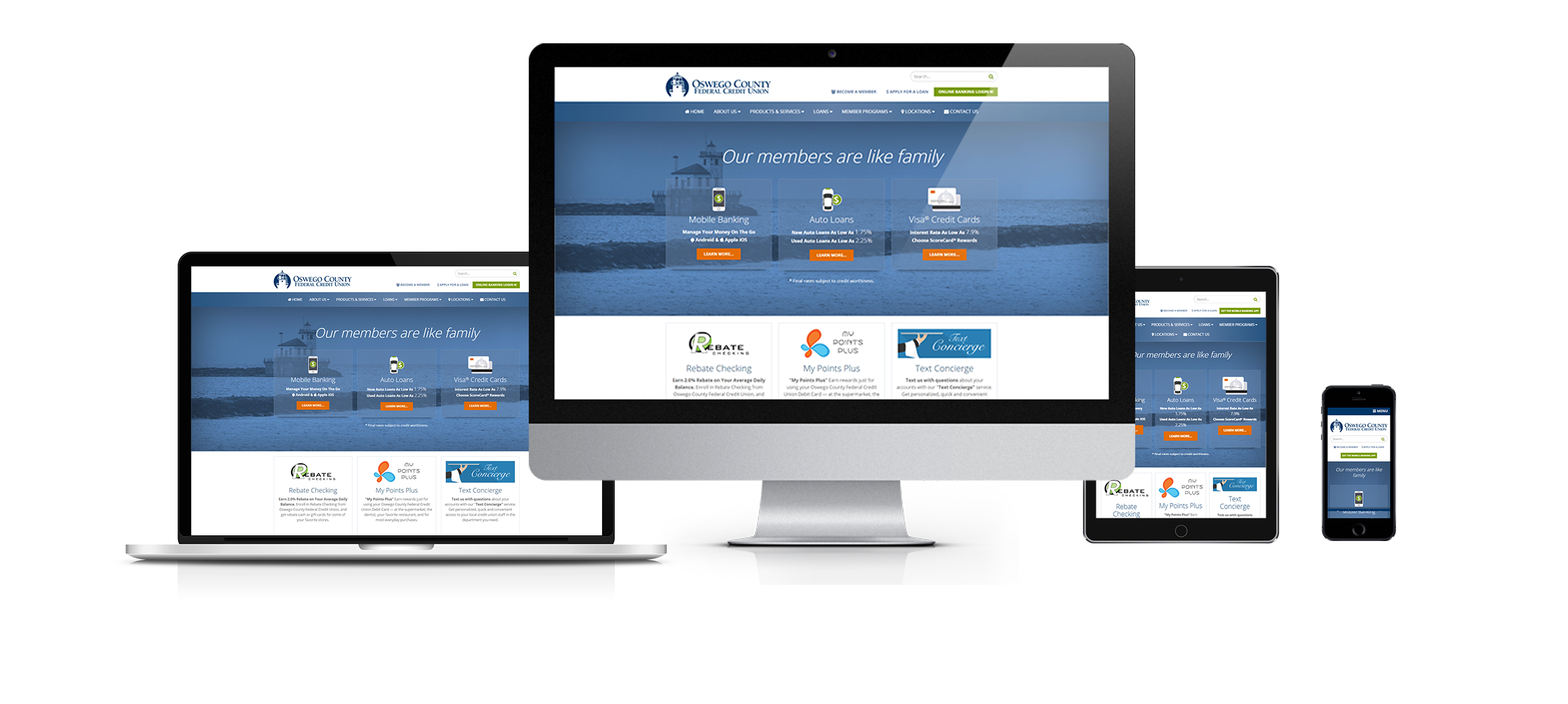 credit union website design responsive web design for oswego fcu from acs