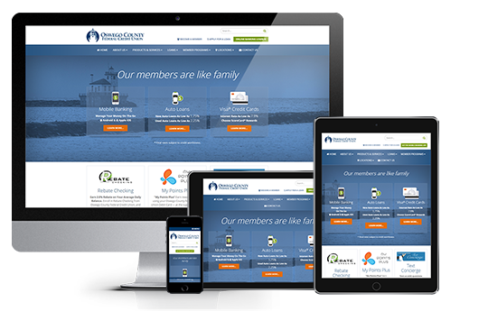 credit union website design responsive web design of oswego county fcu by acs web design and seo