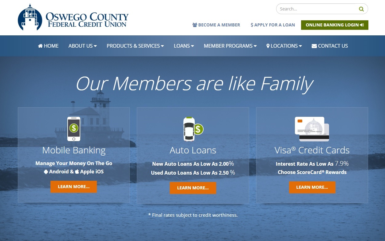 credit union website design oswego fcu by acs web design and seo