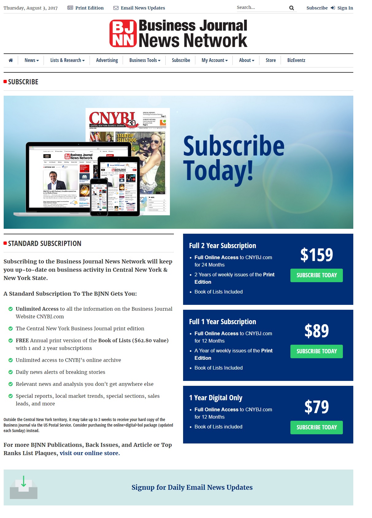 news website design subscription management by acs web design and seo