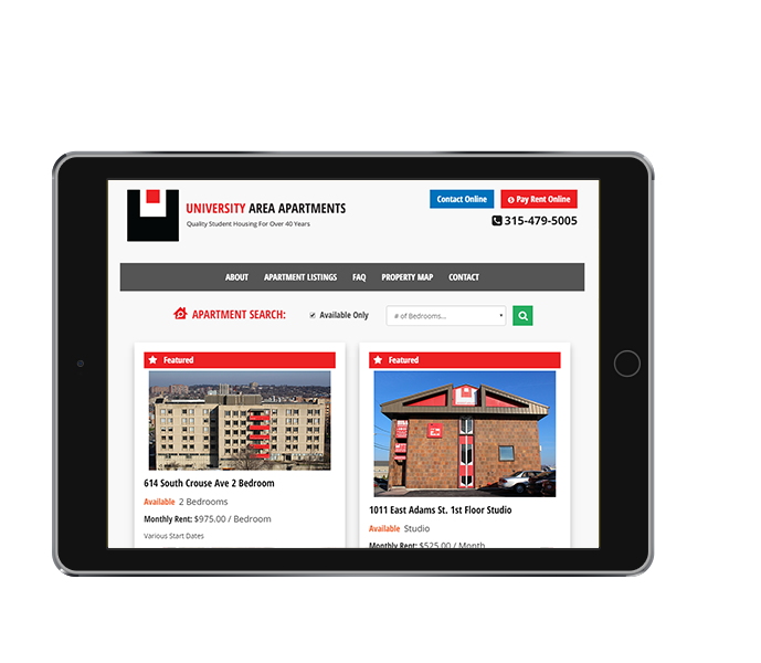 student apartments website design tablet landscape ua by acs web design and seo