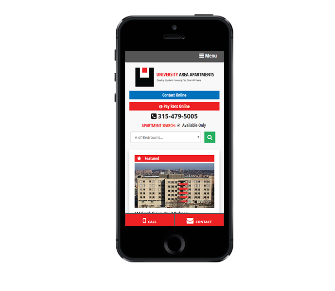 student apartments website design mobile friendly ua by acs web design and seo