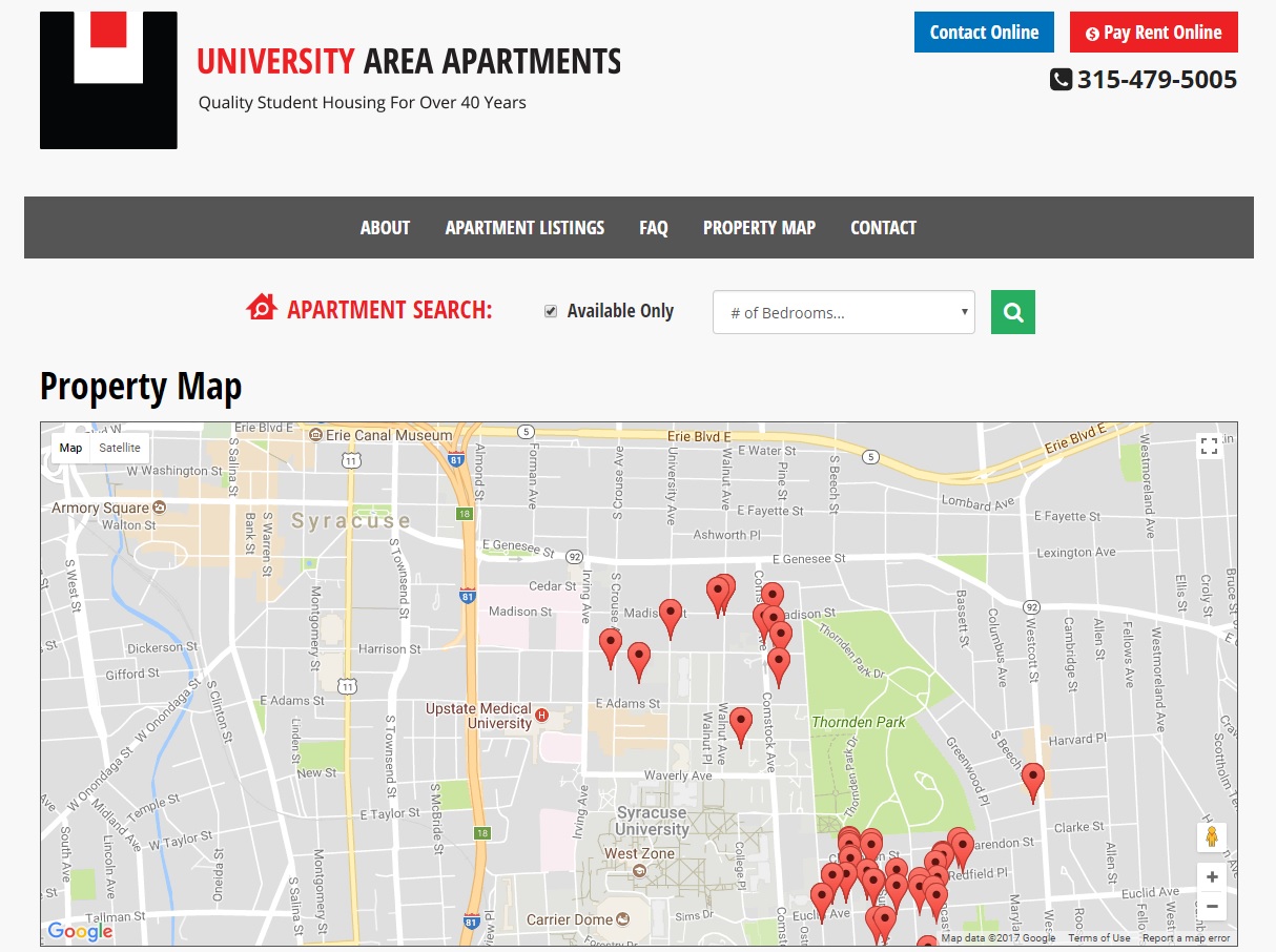 apartment website design interactive google map from acs web design and seo