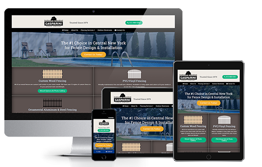 contractor website design responsive design gasparini fence company from acs web design and seo