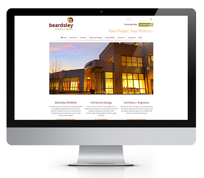 architecture website design desktop view of beardsley from acs web design and seo