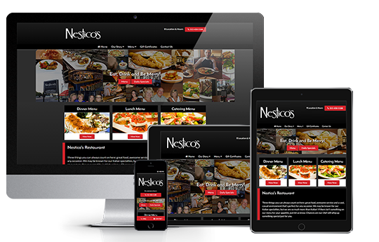 restaurant website design responsive nesticos view by acs web design and seo