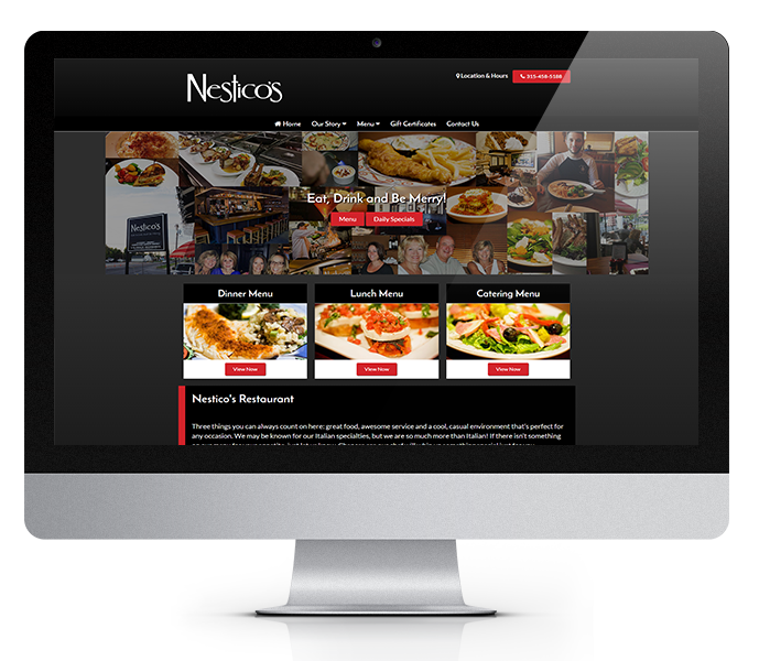 restaurant website design desktop view by acs web design and seo