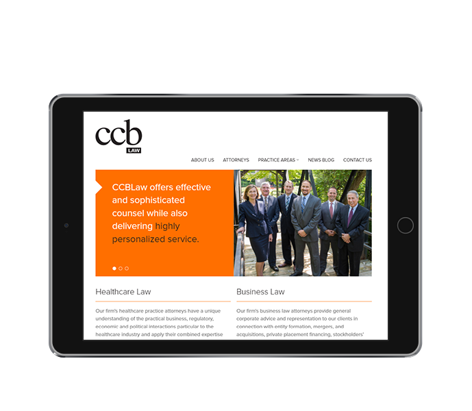 attorney website design tablet landscape view ccb law by acs
