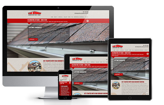 roofing website design responsive web design van derhoof by acs