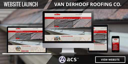 roofing website design portfolio listing van derhoof by acs web design and seo