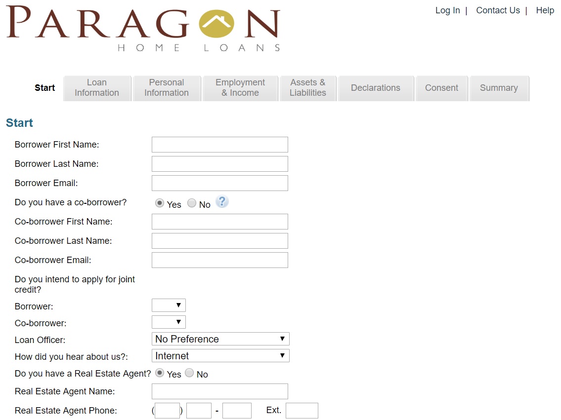 mortgage marketing online application for paragon home loans from acs web design and seo