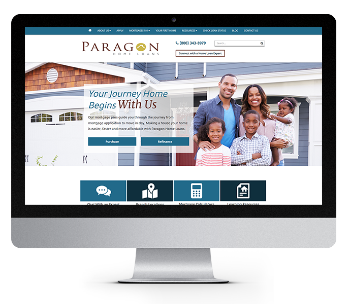 mortgage marketing desktop paragon home loans by acs web design and seo