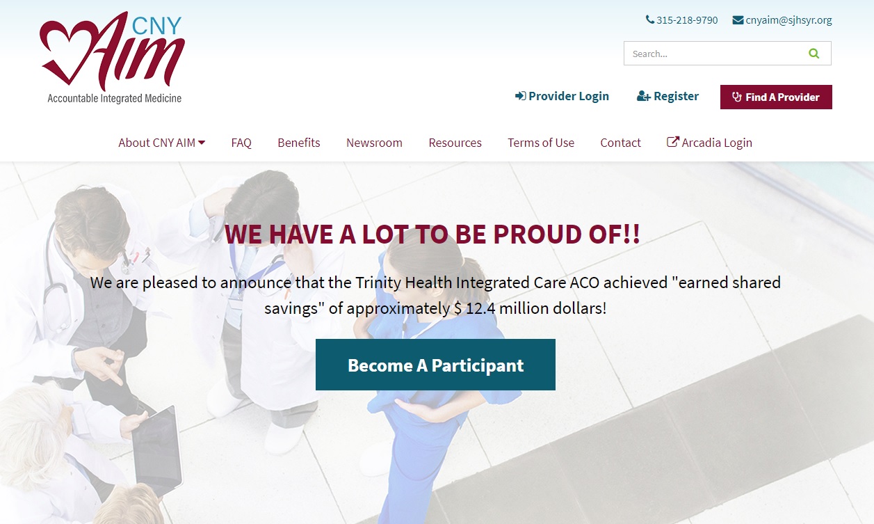 healthcare website design branding for cny aim from acs web design and seo