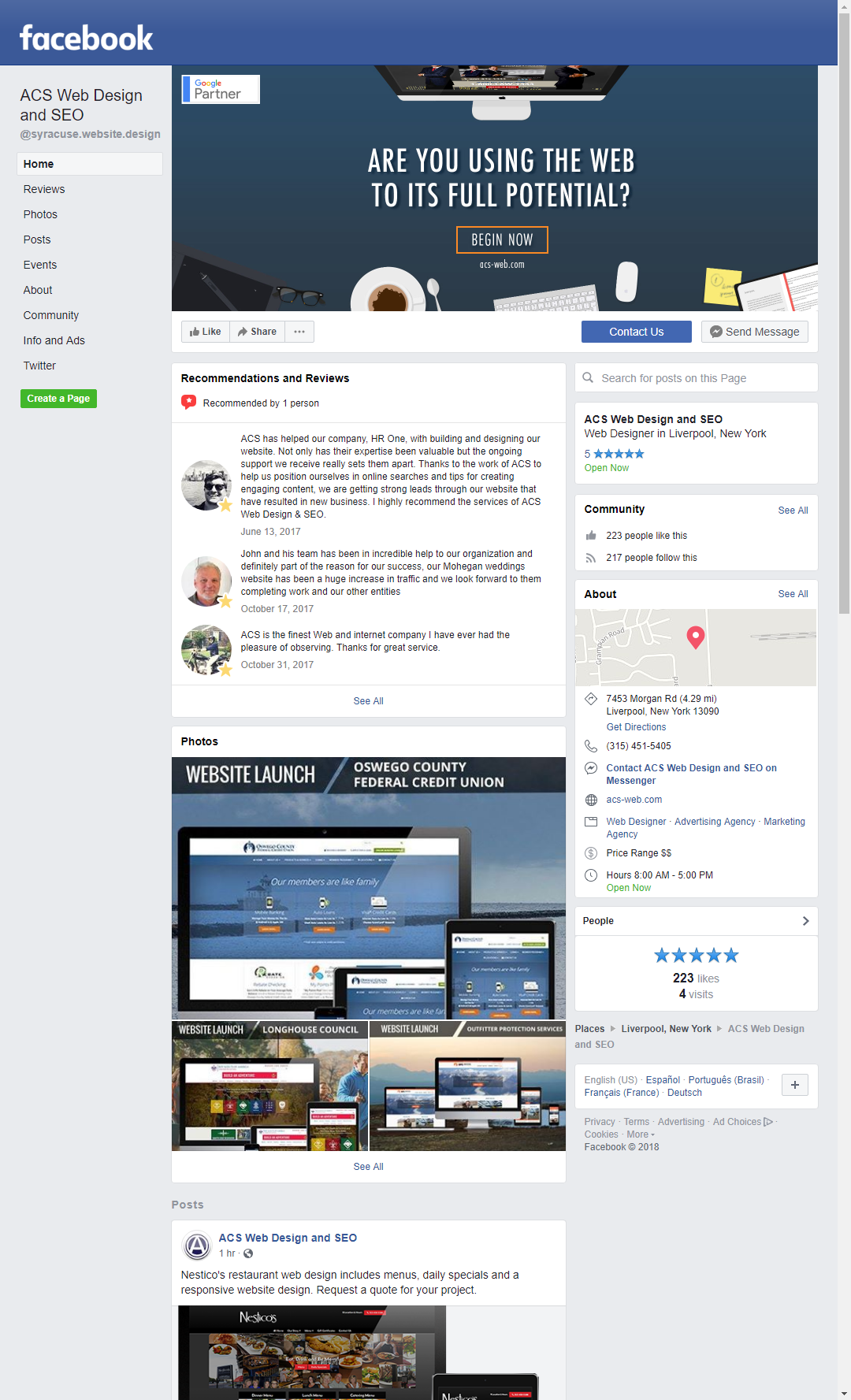 Hire somebody to create your business Facebook page