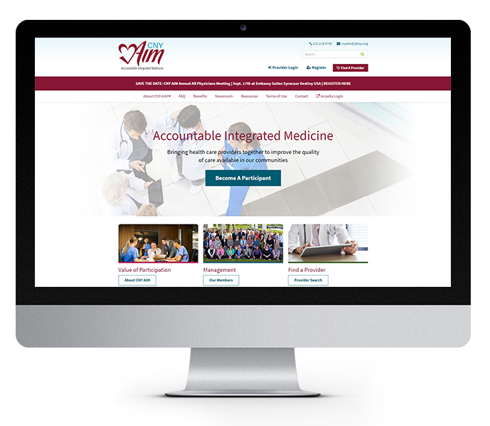 healthcare website design desktop cny aim from acs web design and seo